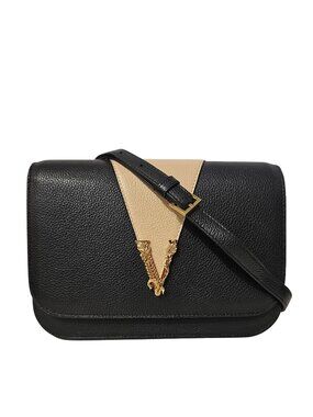 Versace Virtus Leather Crossbody Bag